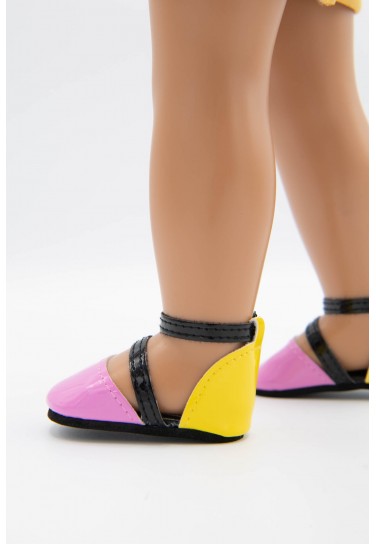 PINK YELLOW GLOSS SHOES