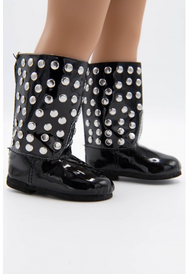 BLACK STUDDED BOOTS